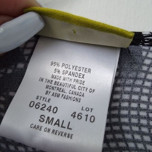 ACORN Retro Black & White Wrap Dress Long Sleeve Size Small - Picture 4 of 8